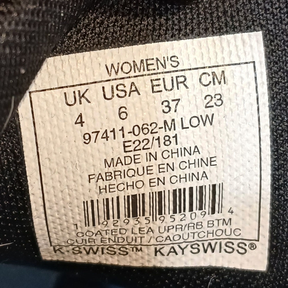 K-Swiss Women's Black Sneakers - Picture 2 of 3